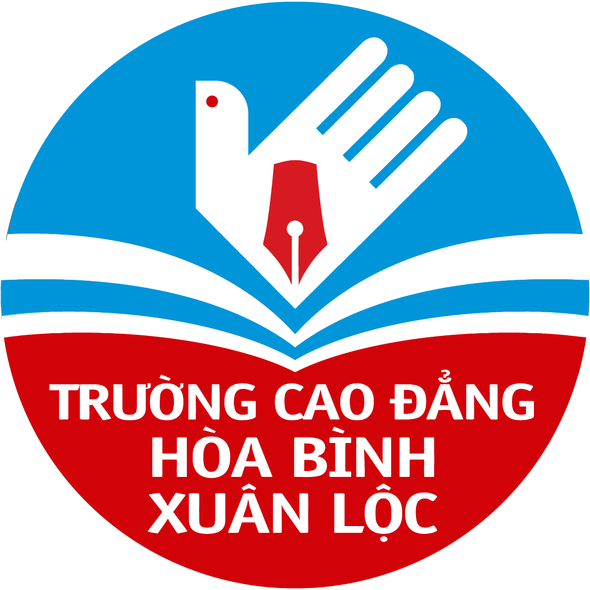 logo trường cao đẳng hòa bình xuân lộc